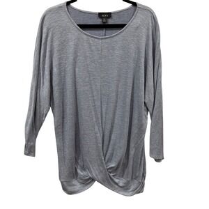 ALYX Women's Plus Size 2X Blue Heathered Dolman Sleeve Lightweight Knit Top